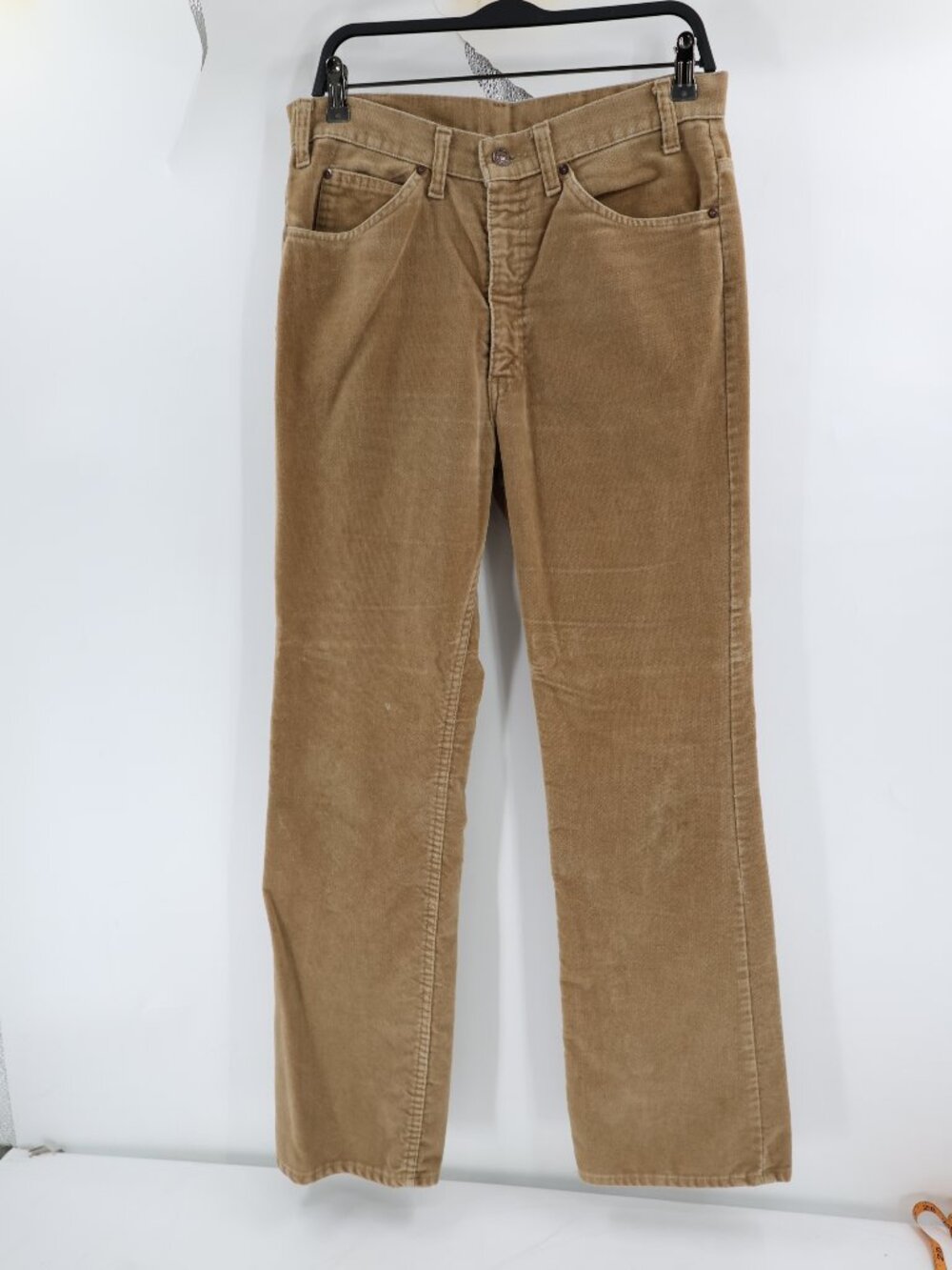 Vintage 70s 80s Levis pants Men's 32x31 moleskin Talon zipper bootcut soft TAN